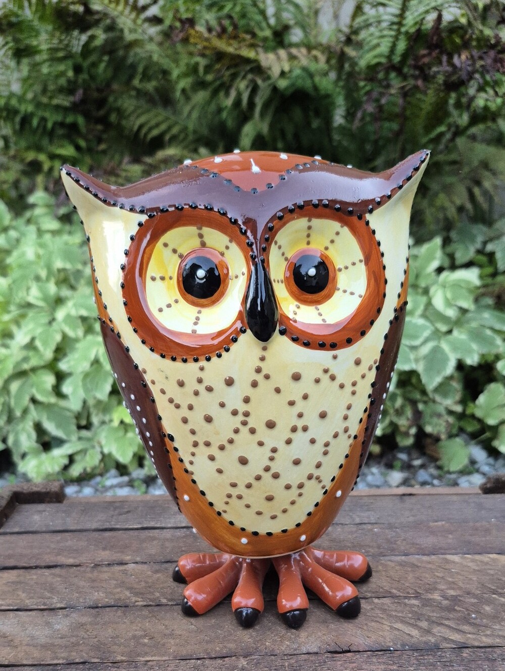 Vintage TII Style Ceramic Owl Bobblehead 8x6 Like New
